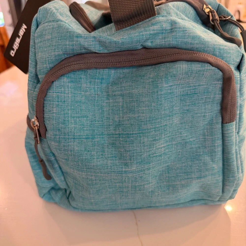 MarsBro Teal Water Resistant Gym Bag Duffel with Shoe Compartment New With Tags